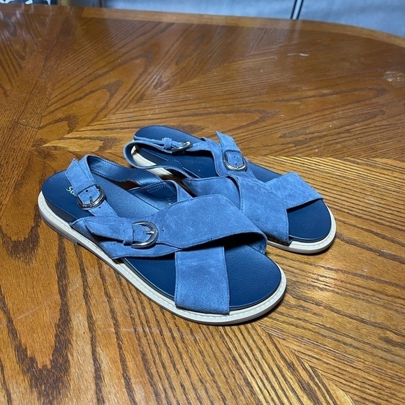 NWT SUSINA 𝅺women leather suede sandals blue size 7.5 - Picture 2 of 11